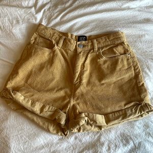 Urban Outfitters BDG Yellow Corduroy High Waisted Shorts